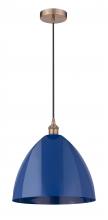 Innovations Lighting 616-1P-AC-MBD-16-BL - Plymouth - 1 Light - 16 inch - Antique Copper - Cord hung - Mini Pendant