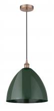 Innovations Lighting 616-1P-AC-MBD-16-GR - Plymouth - 1 Light - 16 inch - Antique Copper - Cord hung - Mini Pendant