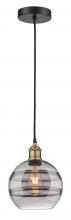 616-1P-BAB-G556-8SM - Rochester - 1 Light - 8 inch - Black Antique Brass - Cord hung - Mini Pendant
