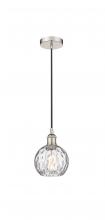  616-1P-PN-G1215-6 - Athens Water Glass - 1 Light - 6 inch - Polished Nickel - Cord hung - Mini Pendant