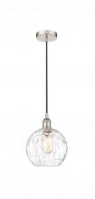  616-1P-PN-G1215-8 - Athens Water Glass - 1 Light - 8 inch - Polished Nickel - Cord hung - Mini Pendant