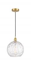  616-1P-SG-G1215-10 - Athens Water Glass - 1 Light - 10 inch - Satin Gold - Cord hung - Mini Pendant