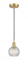 Innovations Lighting 616-1P-SG-G122C-6CL - Athens - 1 Light - 6 inch - Satin Gold - Cord hung - Mini Pendant