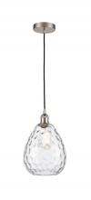  616-1P-SN-G372 - Waverly - 1 Light - 8 inch - Brushed Satin Nickel - Cord hung - Mini Pendant