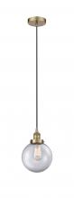 Innovations Lighting 616-1PH-AB-G202-8 - Beacon - 1 Light - 8 inch - Antique Brass - Cord hung - Mini Pendant