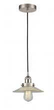  616-1PH-SN-G2 - Halophane - 1 Light - 9 inch - Brushed Satin Nickel - Cord hung - Mini Pendant