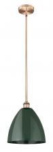 Innovations Lighting 616-1S-AC-MBD-12-GR - Plymouth - 1 Light - 12 inch - Antique Copper - Cord hung - Mini Pendant