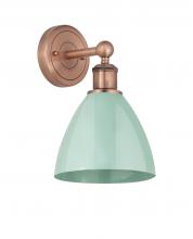Innovations Lighting 616-1W-AC-MBD-75-SF - Plymouth - 1 Light - 8 inch - Antique Copper - Sconce