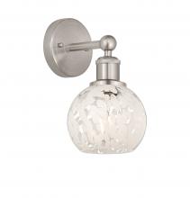  616-1W-SN-G1216-6WM - White Mouchette - 1 Light - 6 inch - Brushed Satin Nickel - Sconce