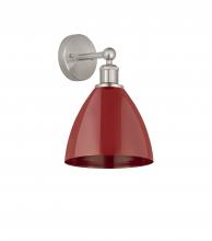 Innovations Lighting 616-1W-SN-MBD-75-RD - Plymouth - 1 Light - 8 inch - Brushed Satin Nickel - Sconce