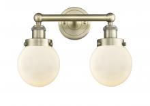  616-2W-AB-G201-6 - Beacon - 2 Light - 15 inch - Antique Brass - Bath Vanity Light