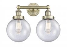  616-2W-AB-G204-8 - Beacon - 2 Light - 17 inch - Antique Brass - Bath Vanity Light