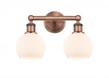  616-2W-AC-G121-6 - Athens - 2 Light - 15 inch - Antique Copper - Bath Vanity Light