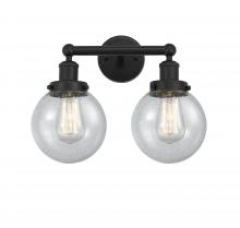  616-2W-BK-G204-6 - Beacon - 2 Light - 15 inch - Matte Black - Bath Vanity Light