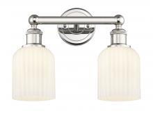  616-2W-PN-G559-5GWH - Bridal Veil - 2 Light - 14 inch - Polished Nickel - Bath Vanity Light