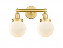  616-2W-SG-G201-6 - Beacon - 2 Light - 15 inch - Satin Gold - Bath Vanity Light