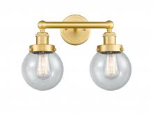  616-2W-SG-G204-6 - Beacon - 2 Light - 15 inch - Satin Gold - Bath Vanity Light