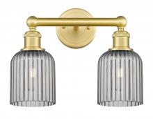  616-2W-SG-G559-5SM - Bridal Veil - 2 Light - 14 inch - Satin Gold - Bath Vanity Light