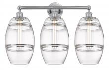  616-3W-PC-G557-8CL - Vaz - 3 Light - 26 inch - Polished Chrome - Bath Vanity Light