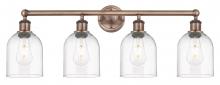  616-4W-AC-G558-6CL - Bella - 4 Light - 33 inch - Antique Copper - Bath Vanity Light