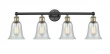  616-4W-BAB-G2812 - Hanover - 4 Light - 33 inch - Black Antique Brass - Bath Vanity Light