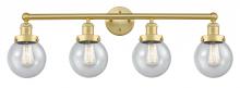  616-4W-SG-G204-6 - Beacon - 4 Light - 33 inch - Satin Gold - Bath Vanity Light