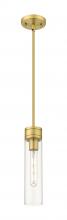  617-1S-BB-G617-11CL - Boreas - 1 Light - 3 inch - Brushed Brass - Stem Hung - Mini Pendant