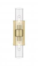  617-2W-BB-G617-8CL - Boreas - 2 Light - 18 inch - Brushed Brass - Bath Vanity Light