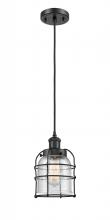  916-1P-BK-G54-CE - Bell Cage - 1 Light - 5 inch - Matte Black - Cord hung - Mini Pendant