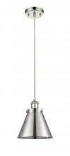  916-1P-PN-M13-PN - Appalachian - 1 Light - 8 inch - Polished Nickel - Cord hung - Mini Pendant