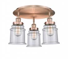  916-3C-AC-G184 - Whitney - 3 Light - 18 inch - Antique Copper - Flush Mount