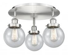  916-3C-SN-G204-6 - Beacon - 3 Light - 18 inch - Satin Nickel - Flush Mount