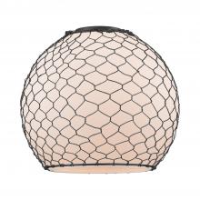  G121-8CBK - Farmhouse Chicken Wire White Glass with Black Wire Glass