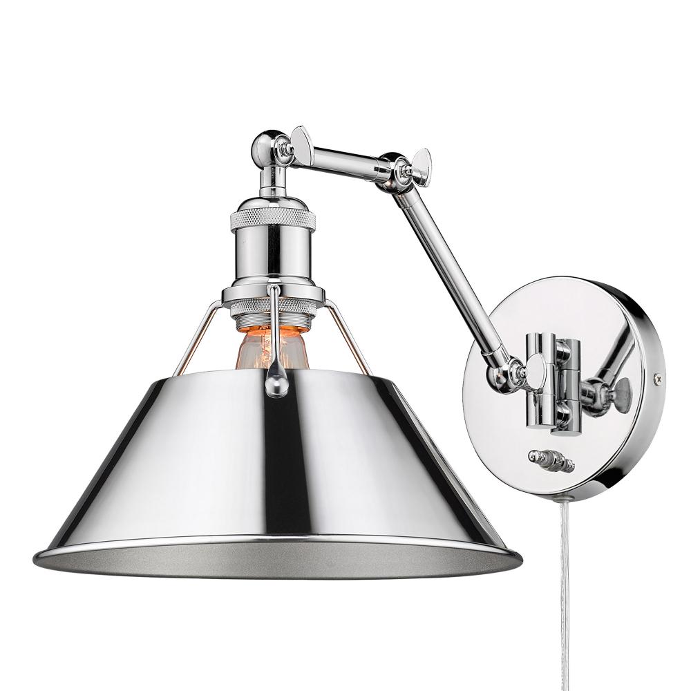 Orwell CH 1 Light Articulating Wall Sconce in Chrome with Chrome shade