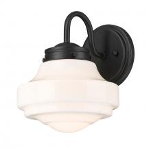Golden 0508-1W BLK-VMG - Ingalls 1 Light Wall Sconce in Matte Black with Vintage Milk Glass Shade