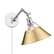 Golden 3306-A1W CH-BCB - Orwell CH 1 Light Articulating Wall Sconce in Chrome with Brushed Champagne Bronze shade