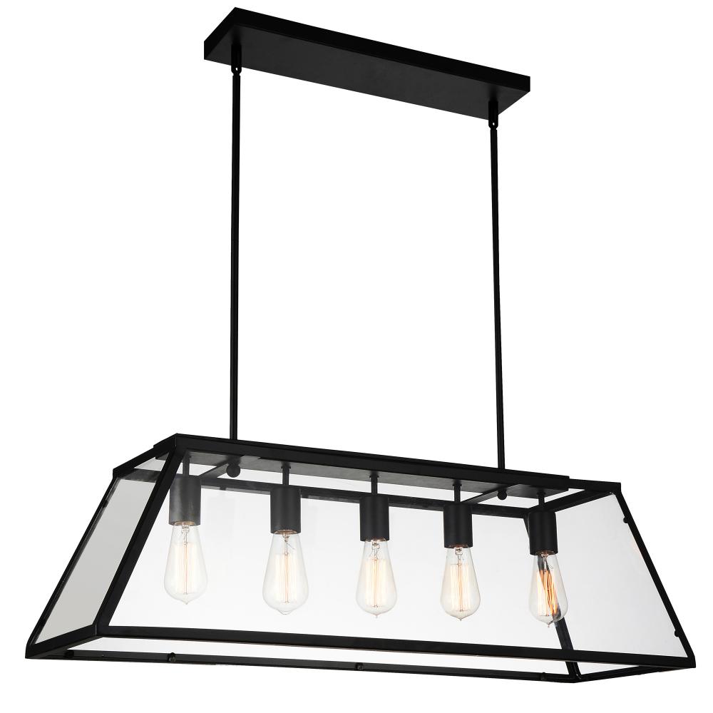 Alyson 5 Light Down Chandelier With Black Finish