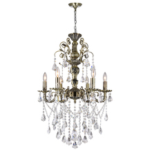 CWI Lighting 2011P24AB-6 - Brass 6 Light Up Chandelier With Antique Brass Finish
