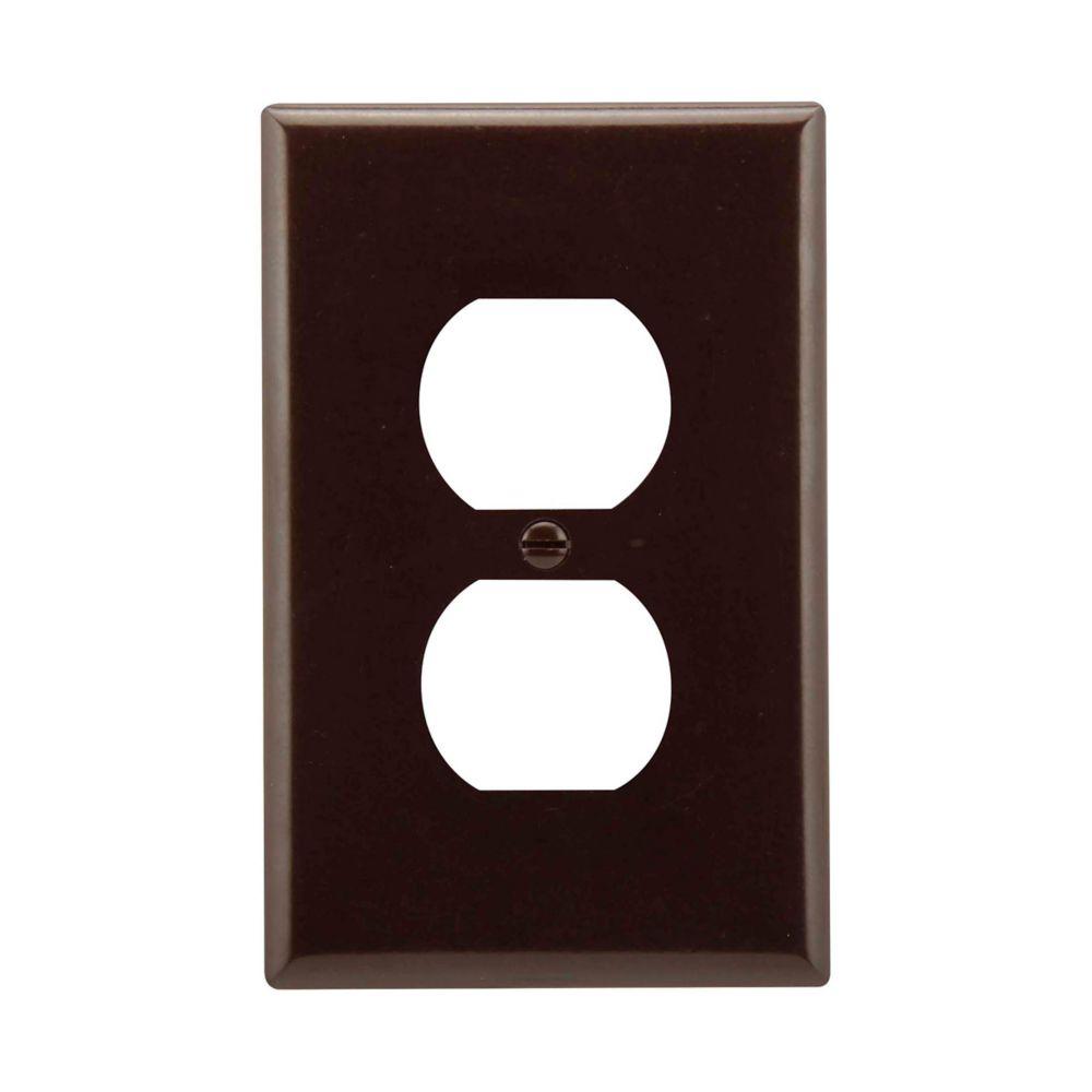Wallplate 1G Dup Recp Thermoset Mid BR