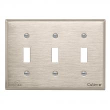 Eaton Wiring Devices 93073CU - Wallplate 3G Toggle Std CuVerro
