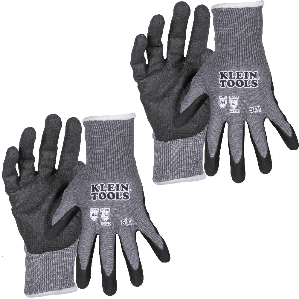 A4 Cut Knit Dipped Gloves, S, 2-Pr