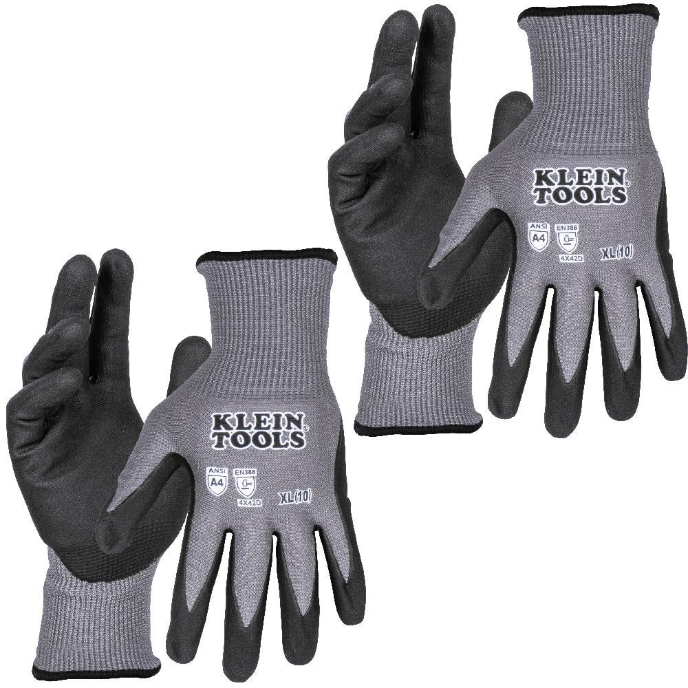 A4 Cut Knit Dipped Gloves, XL, 2-Pr