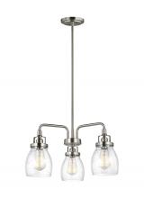  3114503-962 - Belton transitional 3-light indoor dimmable ceiling chandelier pendant light in brushed nickel silve