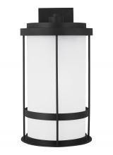  8890901D-12 - Wilburn modern 1-light outdoor exterior Dark Sky compliant extra large wall lantern sconce in black