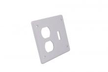 Multi Fittings Corp 278089 - PVC DBL GANG COV. PLATE COMBO SWITCH SING. REC.