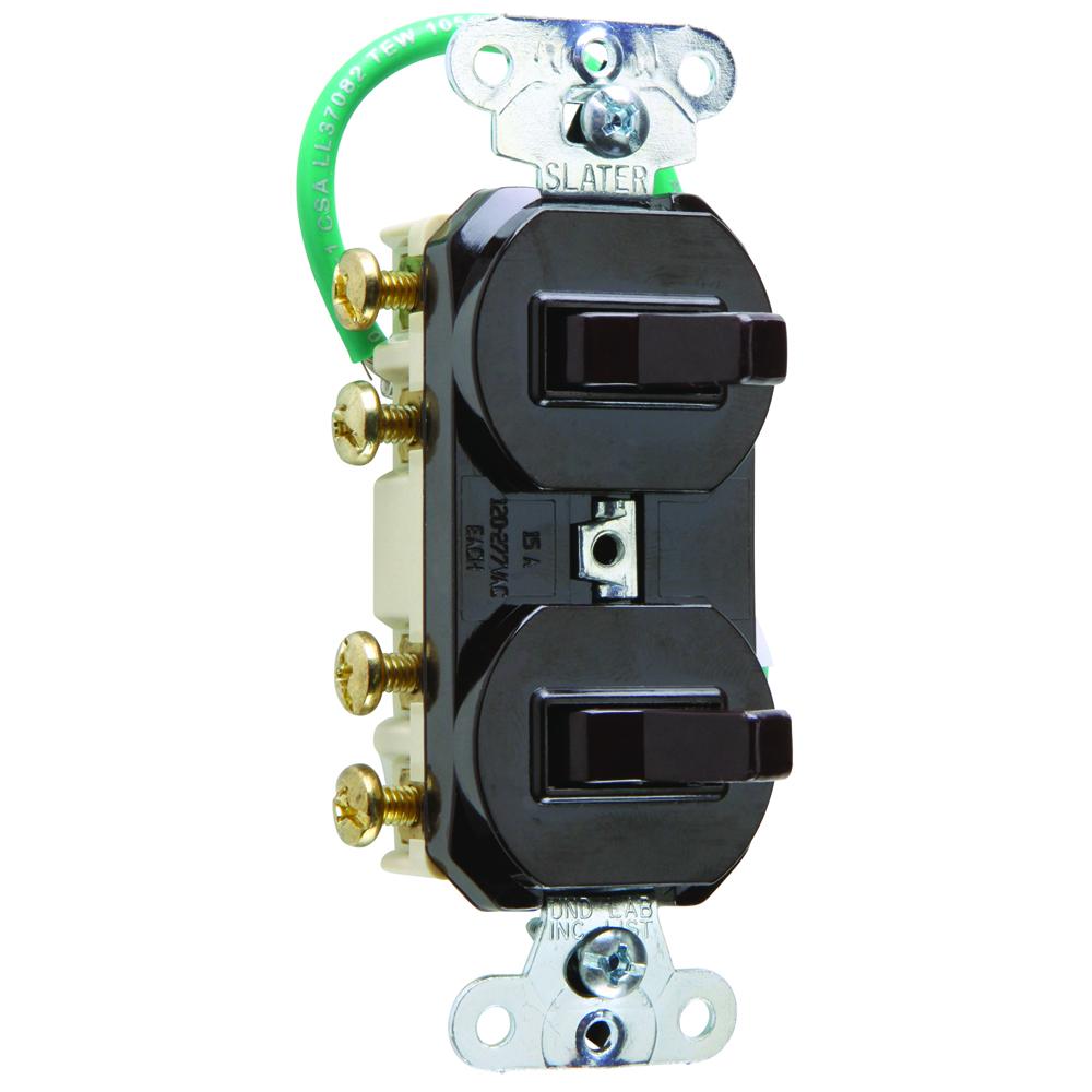 COMBO 2 SWITCHES 3W 15A 120/277V BN