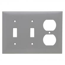 Legrand-Pass & Seymour SP28GRY - PLATE PLST 3G 2TOG/DUP W/OUT LINE GY