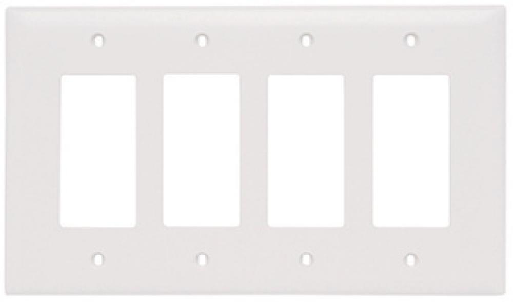 4-GANG DECORATOR WALL PLATE,WHITE