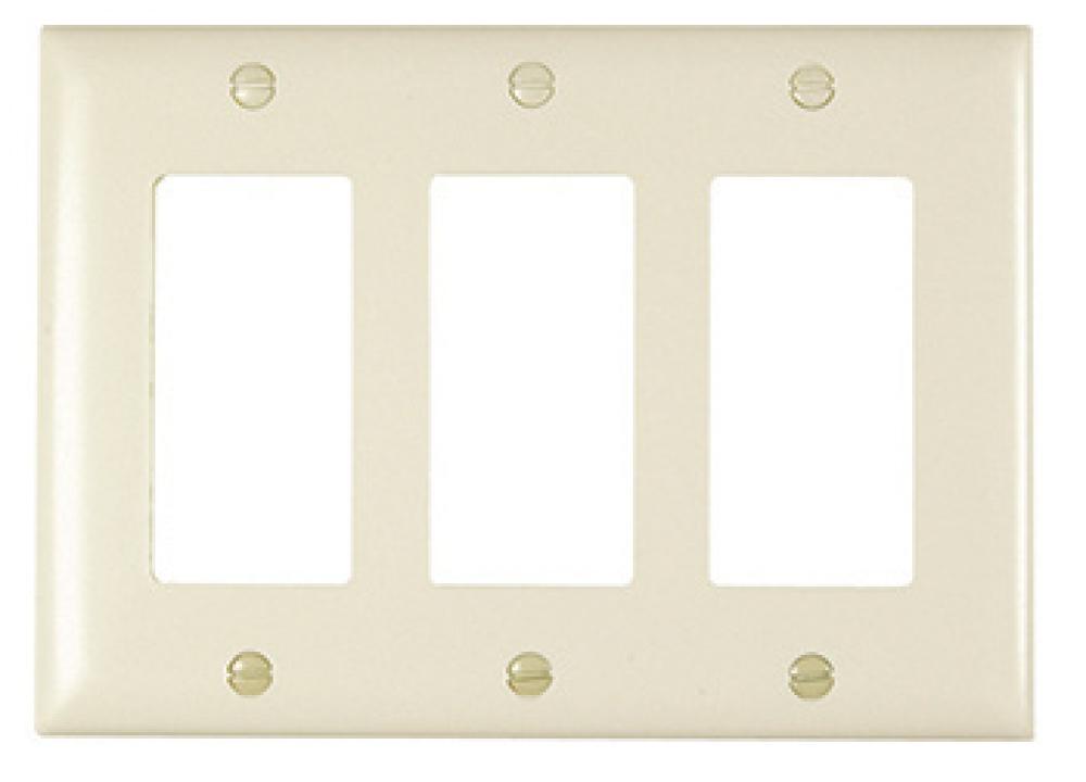 3-GANG DECORATOR WALL PLATE,IVORY
