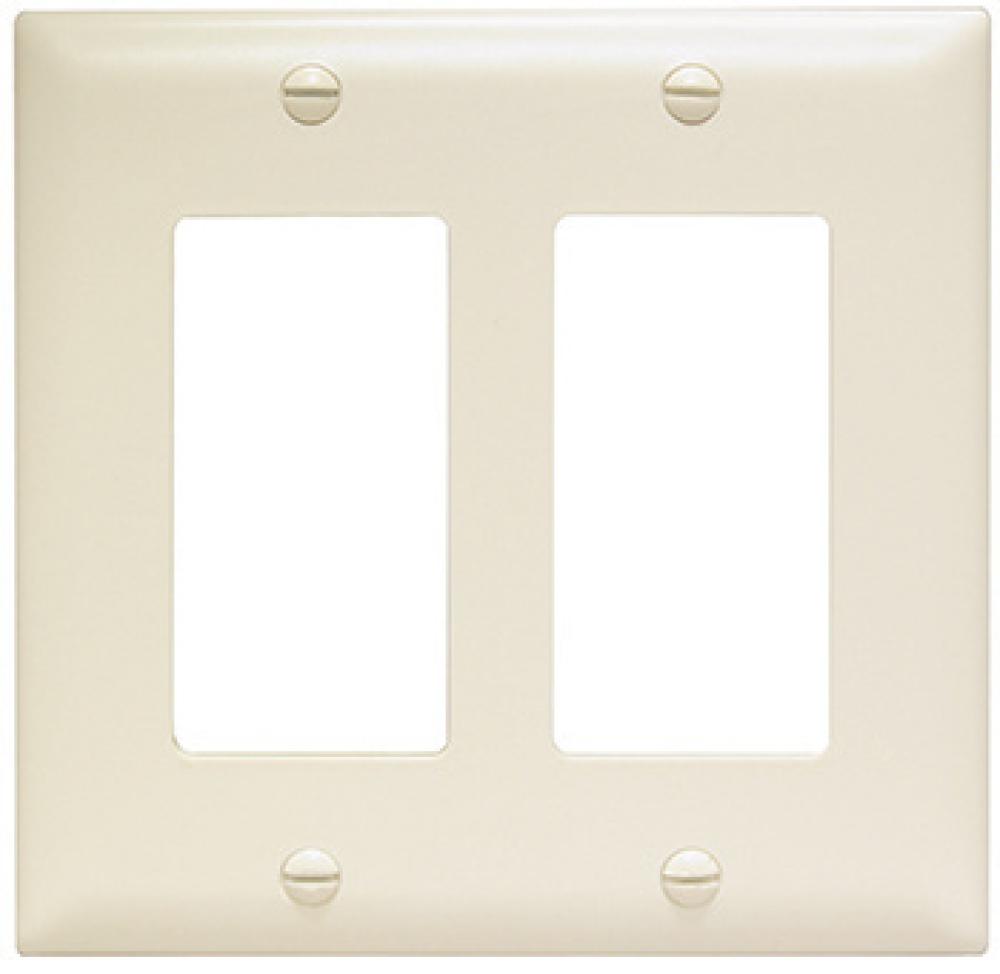 2-GANG DECORATOR WALL PLATE,IVORY